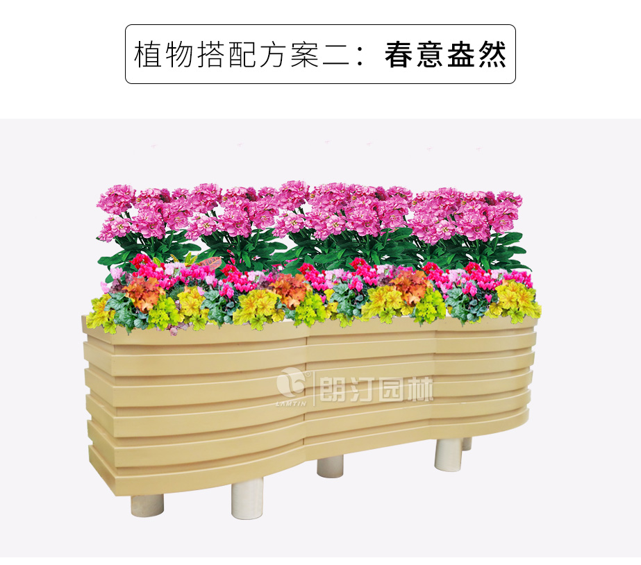 波浪藝術花箱植物搭配方案春意盎然