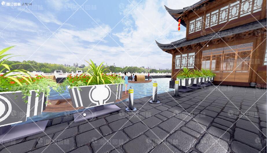 室外景觀花箱圖片，園林綠化用的花箱圖片