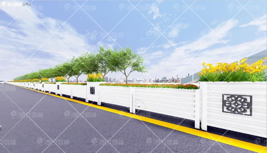 城區(qū)道路綠化花箱圖片