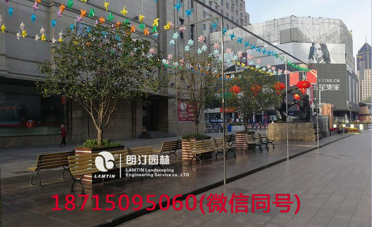 步行街商業街道花箱景觀