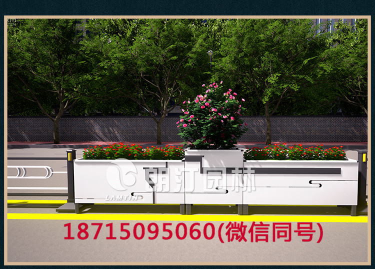 展示城市道路裝飾花箱新風采